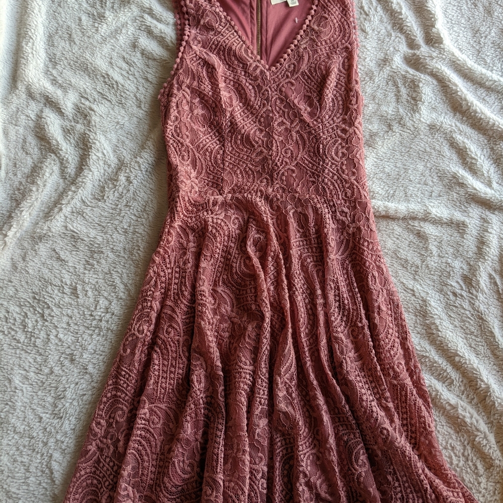 Pink Lace Dress - Francesca's XS